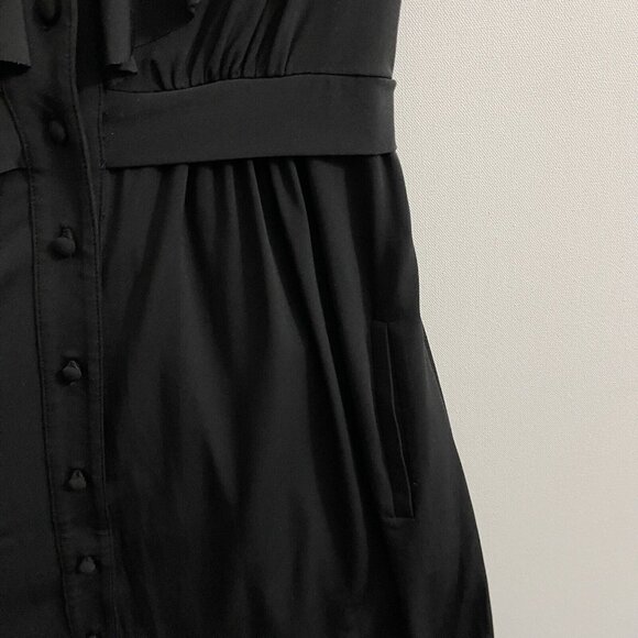 Max and Cleo Dress Womens 8 Black Ruffle Button Back Tie Dress - Picture 7 of 10